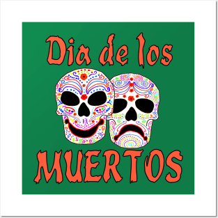 Dia de los Muertos Sugar Skulls Posters and Art